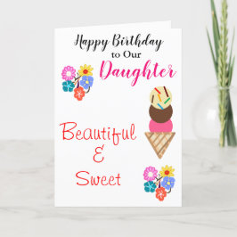 Birthday Daughter Blume Eiscreme Karte