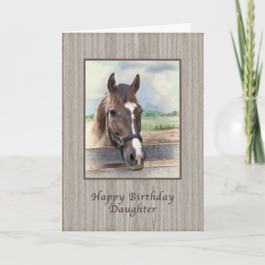 Birthday, Daughter, Brown Horse with Bridle Karte (Vorderseite)