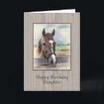 Birthday, Daughter, Brown Horse with Bridle Karte<br><div class="desc">This birthday greeting card for a daughter showing the image of a brown horse standing in the paddock has a soft and dreamy quality to it.  Customize it by changing the verse to suit your needs.</div>