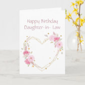 Birthday Daughter in Law Flower Heart Karte (Gelbe Blume)