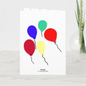 Birthday Daughter Party Hat Blume Balloons Karte (Rückseite)