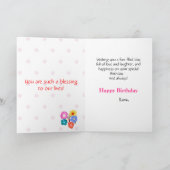 Birthday Daughter Party Hat Blume Balloons Karte (Innenseite)