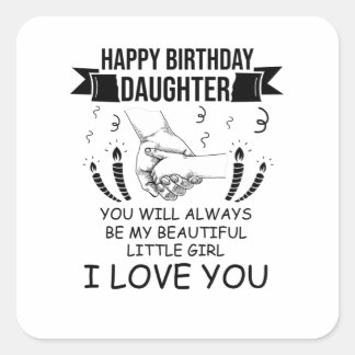 Birthday Daughter Quadratischer Aufkleber