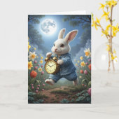 Birthday Daylight Saving Time Bunny Karte (Gelbe Blume)
