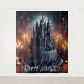 Birthday Decorations  Castle Cake Gothic Banner Wandteppich (Vorderseite)