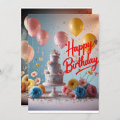 Birthday Design Einladung (Vorne/Hinten)