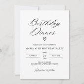 Birthday Dinner Invitation, Editable Birthday Dinn Einladung (Vorderseite)