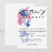 Birthday Dinner Invitation, Editable Birthday Dinn Save The Date (Vorne/Hinten)