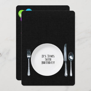 Birthday Dinner Party Einladen in Schwarz Einladung