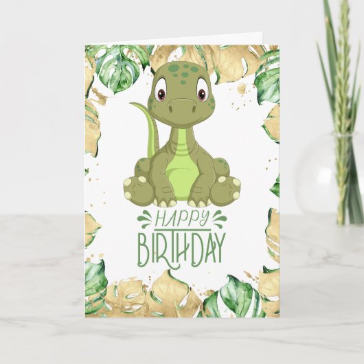 Birthday Dinosaur Baby Jurassic Card Karte (Vorderseite)