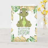 Birthday Dinosaur Baby Jurassic Card Karte (Gelbe Blume)