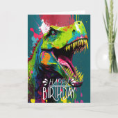 Birthday Dinosaur Blue kids Jurassic Card Karte (Vorderseite)