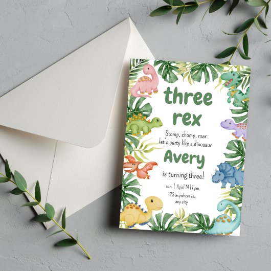 Birthday Dinosaur Einladung