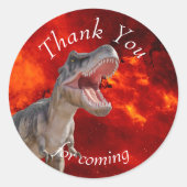 Birthday Dinosaur fire Jurassic World Runder Aufkleber (Vorderseite)