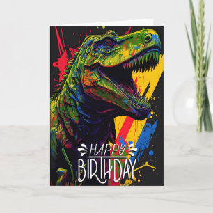 Birthday Dinosaur Green Cool Jurassic Card Karte