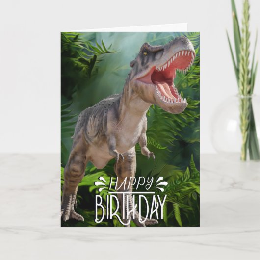 Birthday Dinosaur Jungle Jurassic World Karte (Vorderseite)