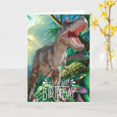 Birthday Dinosaur Kids Jurassic World Karte (Gelbe Blume)