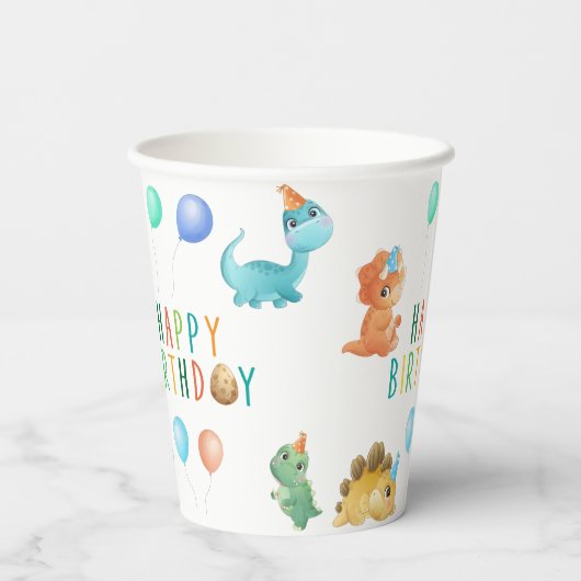 Birthday Dinosaur Pappbecher (Rückseite)