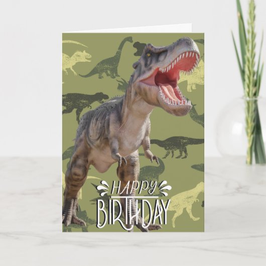Birthday Dinosaur Pattern Jurassic World Karte (Vorderseite)