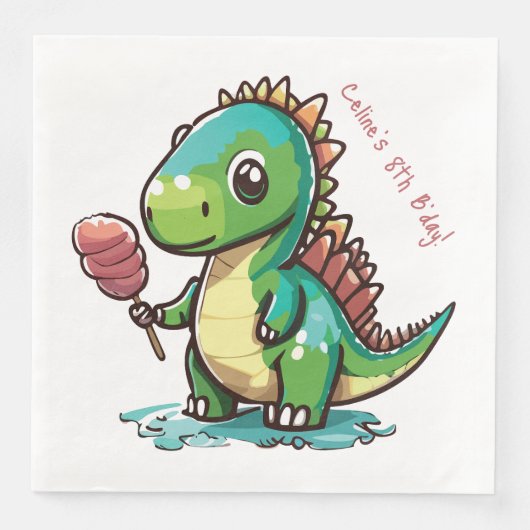 Birthday Dinosaur Serviette (Vorderseite)