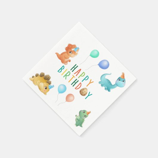 Birthday Dinosaur Serviette (Ecke)