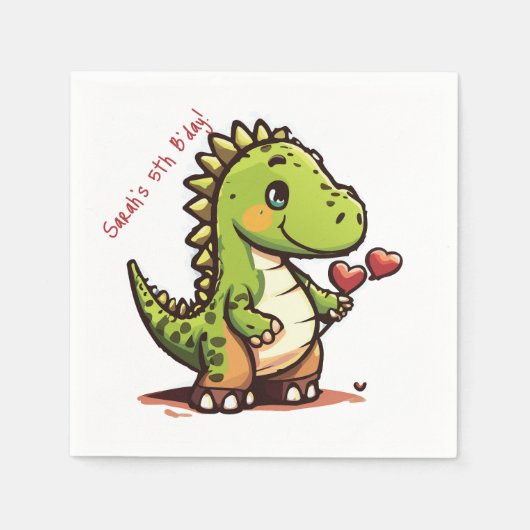 Birthday Dinosaur Serviette (Vorderseite)