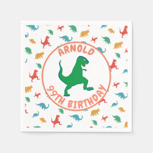 Birthday Dinosaur T Rex Kids Jurassic Prehistorisc Serviette
