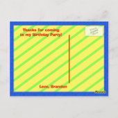 Birthday Dinosaur Vielen Dank Postcard Postkarte (Rückseite)