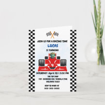 Birthday Dinosaurier Rennfahrer Red Racing Childre