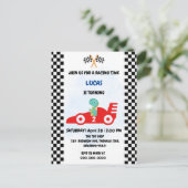 Birthday Dinosaurier Rennfahrer Red Racing Childre Postkarte (Stehend Vorderseite)