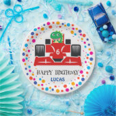 Birthday Dinosaurier Rennfahrer Red Racing Kind Na Pappteller (Party)