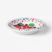 Birthday Dinosaurier Rennfahrer Red Racing Kind Na Pappteller (Gewinkelt)