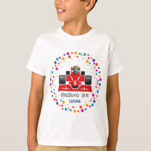 Birthday Dinosaurier Rennfahrer Red Racing Kind Na T-Shirt