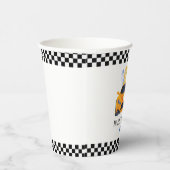 Birthday Dinosaurier Rennwagen gelber Junge Name Pappbecher (Rechts)