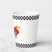 Birthday Dinosaurier Rennwagen Roter Junge Name Pappbecher (Links)