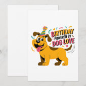 Birthday Dog Love Party Illustration Feiertagskarte (Vorne/Hinten)
