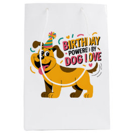 Birthday Dog Love Party Illustration Mittlere Geschenktüte