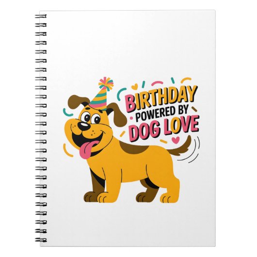 Birthday Dog Love Party Illustration Notizblock (Vorderseite)