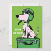 Birthday Dog Pilot Travel Suitcase Funny Aviation Karte (Vorderseite)