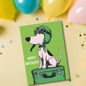 Birthday Dog Pilot Travel Suitcase Funny Aviation Karte