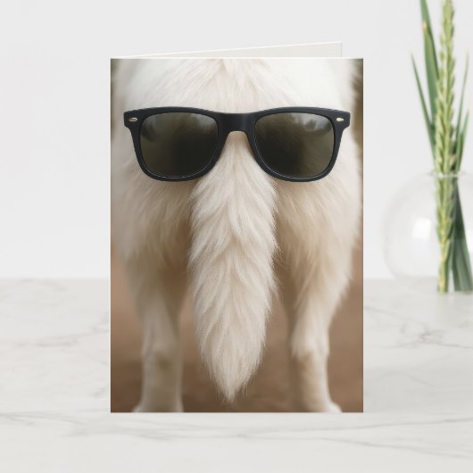 Birthday Dog Tail with Sunglasses  Karte (Vorderseite)