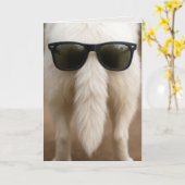 Birthday Dog Tail with Sunglasses  Karte (Gelbe Blume)