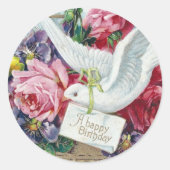Birthday Dove Runder Aufkleber (Vorderseite)