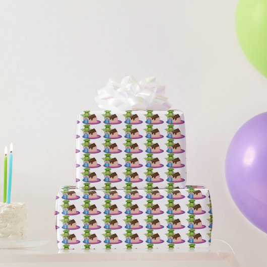 Birthday Dragon Cartoon Packpapier (Partygeschenke)