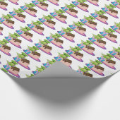 Birthday Dragon Cartoon Packpapier (Ecke)