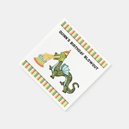 Birthday Dragon Party Serviette (Ecke)