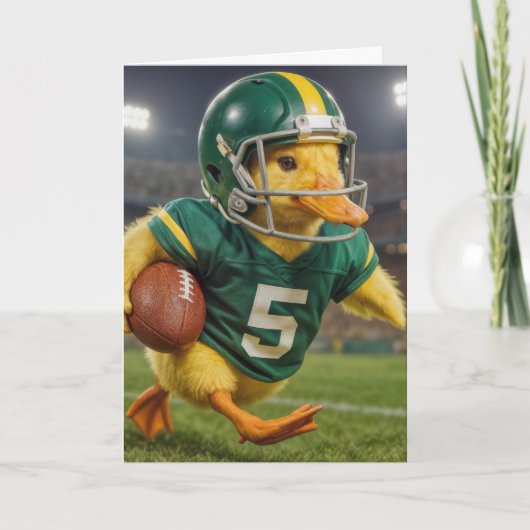 Birthday Duck Football Player #5 Karte (Vorderseite)