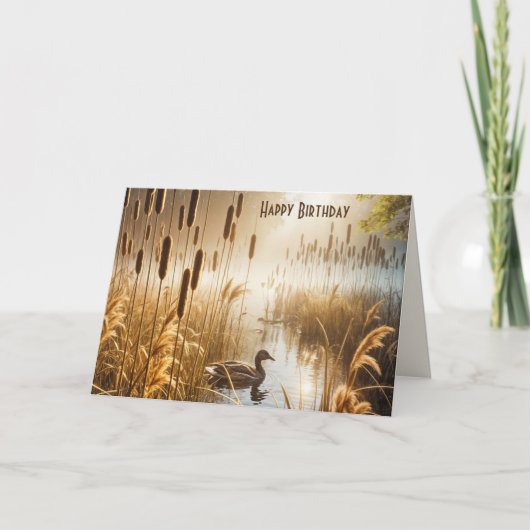 Birthday Duck in Misty Pond Karte (Vorderseite)