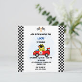 Birthday Duck Rennen Auto Junge Red Racing Kinder  Dankeskarte (Stehend Vorderseite)