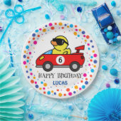 Birthday DUCK Rennfahrer Roter Rennfahrer Name Kin Pappteller (Party)